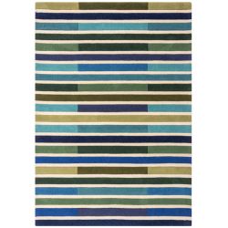 Piano Wool Modern Stripe Rug Green 120X170