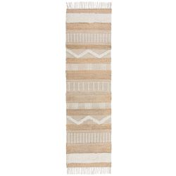 Medina Jute Weave Stripe Patterned Runne Ivory 60X230