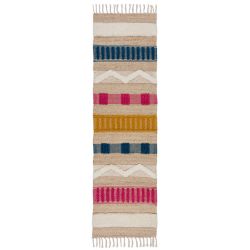 Medina Jute Weave Stripe Patterned Runner Multi 60X230