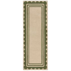 Lois Scallop Border Wool Runner Green 80X230