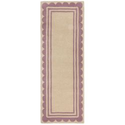 Lois Scallop Border Wool Runner Purple 80X230