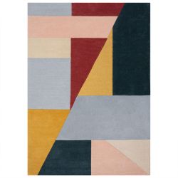 Alwyn Geometric Wool Rug Pink 120X170