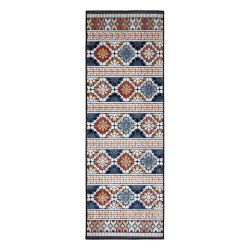 Aster Indoor & Outdoor Patterned Runner Navy 80x230