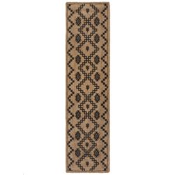 Rowen Patterned Jute Runner Black 60x230