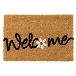JVL Latex Coir Doormat - Welcome Daisy Design - 40x60cm