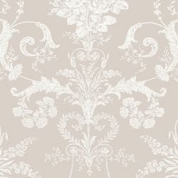 Laura Ashley Josette White & Dove Grey Wallpaper