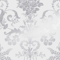 Laura Ashley Josette Metallic Silver Wallpaper