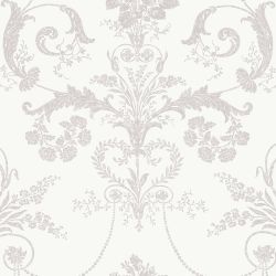 Laura Ashley Josette Dove Grey & White Wallpaper