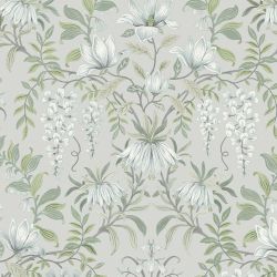 Laura Ashley Parterre Off White & Seaspray Wallpaper