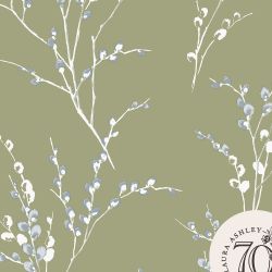 Laura Ashley Pussy Willow Moss Green Wallpaper