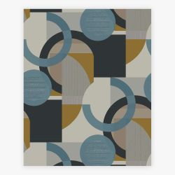 Next Retro Shapes Geo Blues Wallpaper