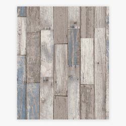 Next Distressed Wood Plank Neutral Blue Wallpaper