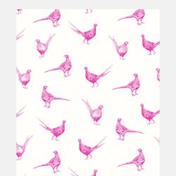 Joules Flirty Pheasants Truly Pink Wallpaper