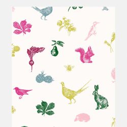 Joules Etched Woodland Creme Multi Wallpaper