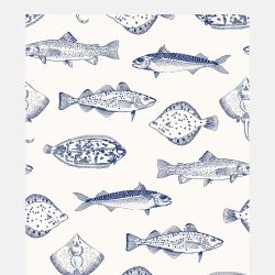 Joules Name The Plaice Coast Blue Wallpaper