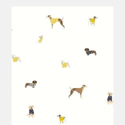 Joules Harbour Dogs Creme Wallpaper