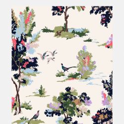 Joules Woodland Scene Dawn Grey Wallpaper