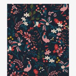 Joules Fields edge Floral French Navy Wallpaper