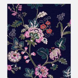 Joules Vine Cottage Floral Royal Navy Wallpaper