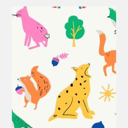 Joules Country Critters Heroes White / Rainbow Wallpaper