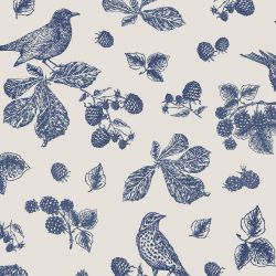 Joules Blackberry Bird Creme Wallpaper