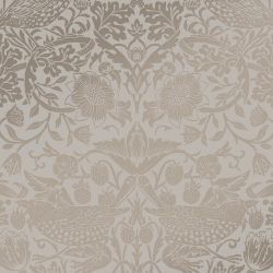 William Morris At Home Strawberry Thief Fibrous Neutral Wallpaper