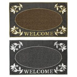 JVL Metallic Welcome Scraper Doormat, 45x75