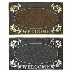 JVL Metallic Welcome Scraper Doormat, 45x75