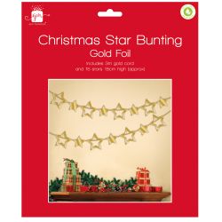 Hanging Bunting Star Gold 3M