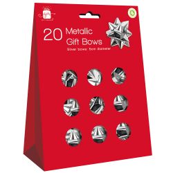 Gift Bows Silver 20PK
