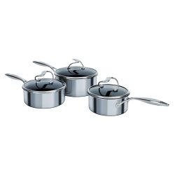 Circulon Clad Stainless Steel Induction 3pce Saucepan Set non stick