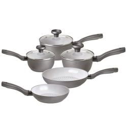 EARTHPAN 5PCE SET 16,18,20CM PANS, 20CM,28CM FRY