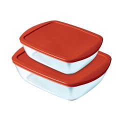 Pyrex Set Cook & Store Red - 2 Piece Set