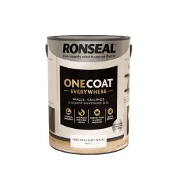 Ronseal One Coat Everywhere Paint Pure Brilliant White Matt 5L