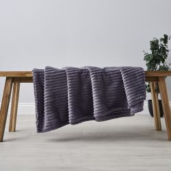 Ribbon Velour Throw 127x152cms Grey