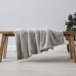 Ribbon Velour Throw - Silver