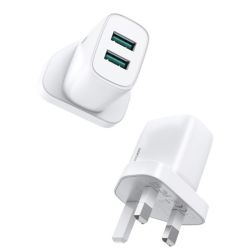 Joyroom Dual Port Fast Charger White 2.1 Amp