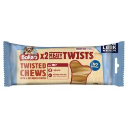 BAKERS Meaty Twists- Beef Dog Chews 180g