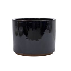 CAMBRIDGE GLAZED CYLINDER 19CM BLACK
