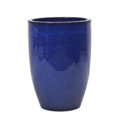 CAMBRIDGE GLAZED TALL POT 40CM BLUE