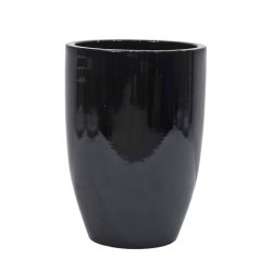 CAMBRIDGE GLAZED TALL POT 21CM BLACK