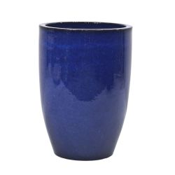 CAMBRIDGE GLAZED TALL POT 21CM BLUE