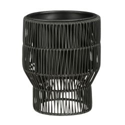 Peta Round Pot on Stand 27cm Black