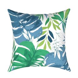 Blue & Green Leaf Pattern Cushion