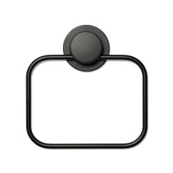Croydex Stick 'n' Lock Towel Ring Matt Black