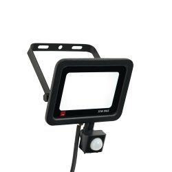 30W LED FLOOD W PIR INC OR BLACK