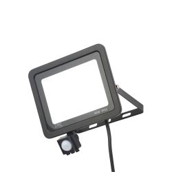 50W LED FLOOD W PIR INC OR BLACK