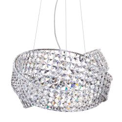 Cascade Lighting Alban 5 Light Crystal Rings Pendant Chrome