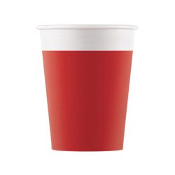 Red Paper Cup With White Band 8 Pack