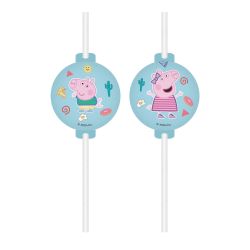 Peppa Pig Medallion Straws 4 Pack